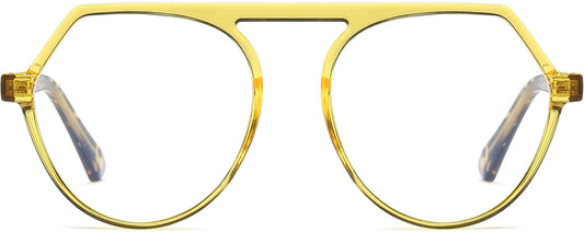 Genesis Aviator Yellow Eyeglasses from ANRRI, front view