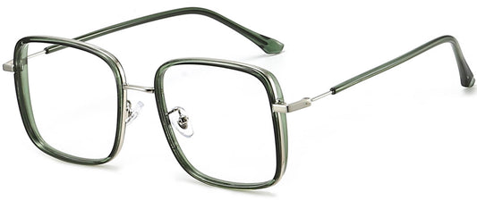 Giselle Square Green Eyeglasses from ANRRI, angle view