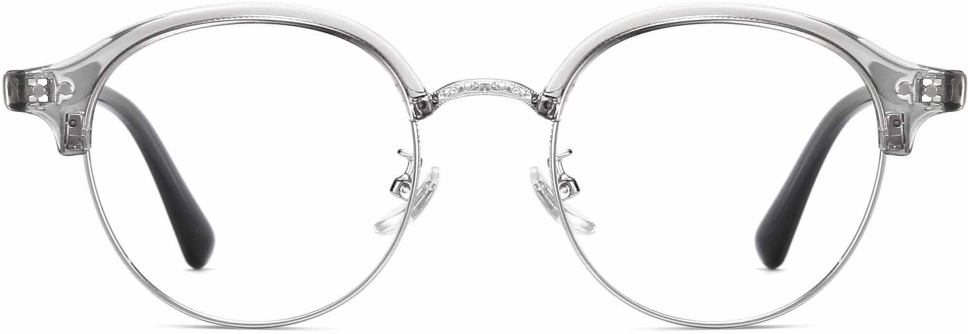 Grant Browline Gray Eyeglasses from ANRRI, front view