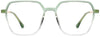 Greta Geometric Green Eyeglasses from ANRRI, front view