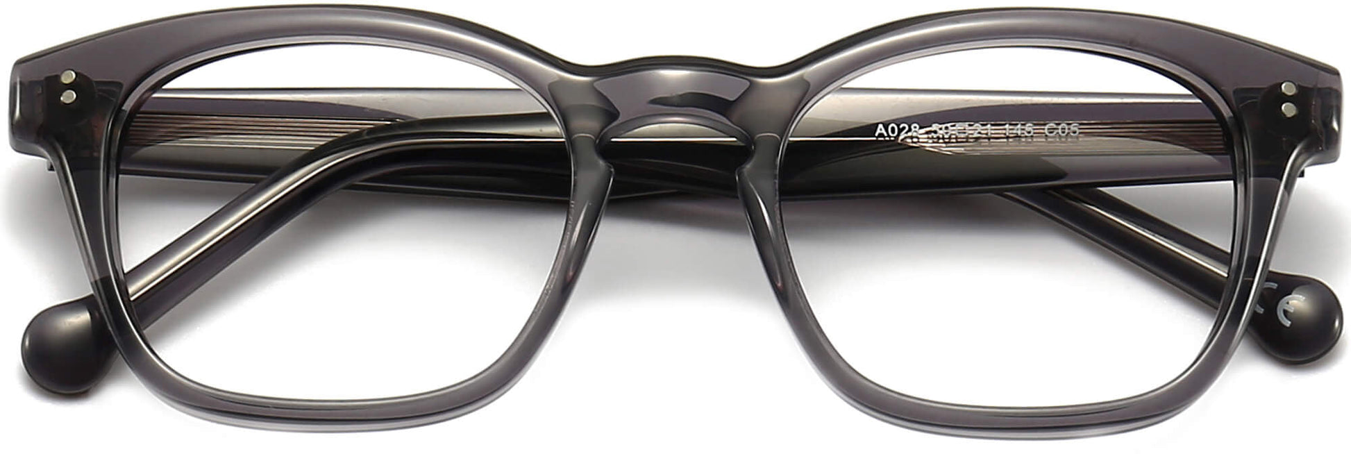 Gustavo Square Gray Eyeglasses from ANRRI, closed view