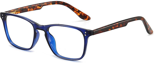 Gwendolyn Square Blue Eyeglasses from ANRRI, angle view