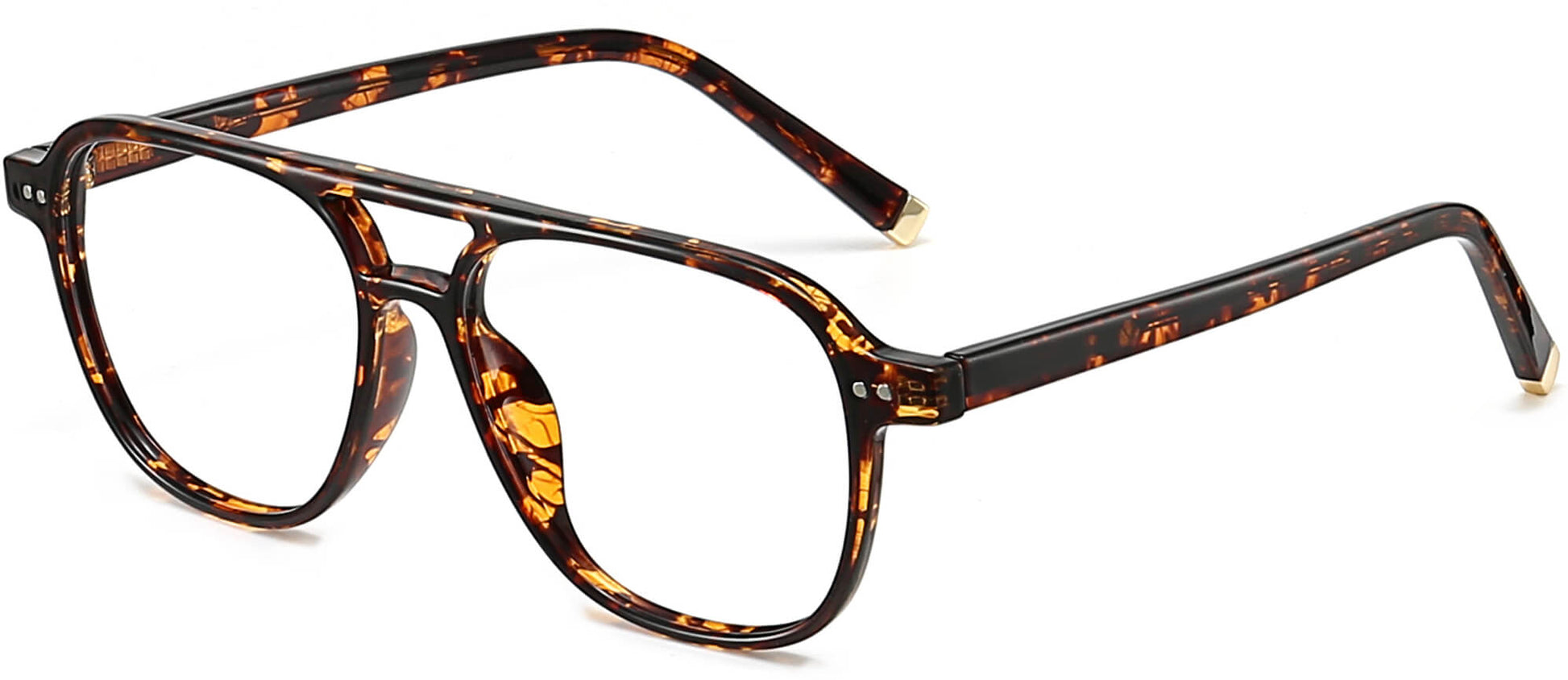 Haisley Square Tortoise Eyeglasses from ANRRI, angle view