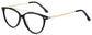 Hana Cateye Black Eyeglasses from ANRRI, angle view