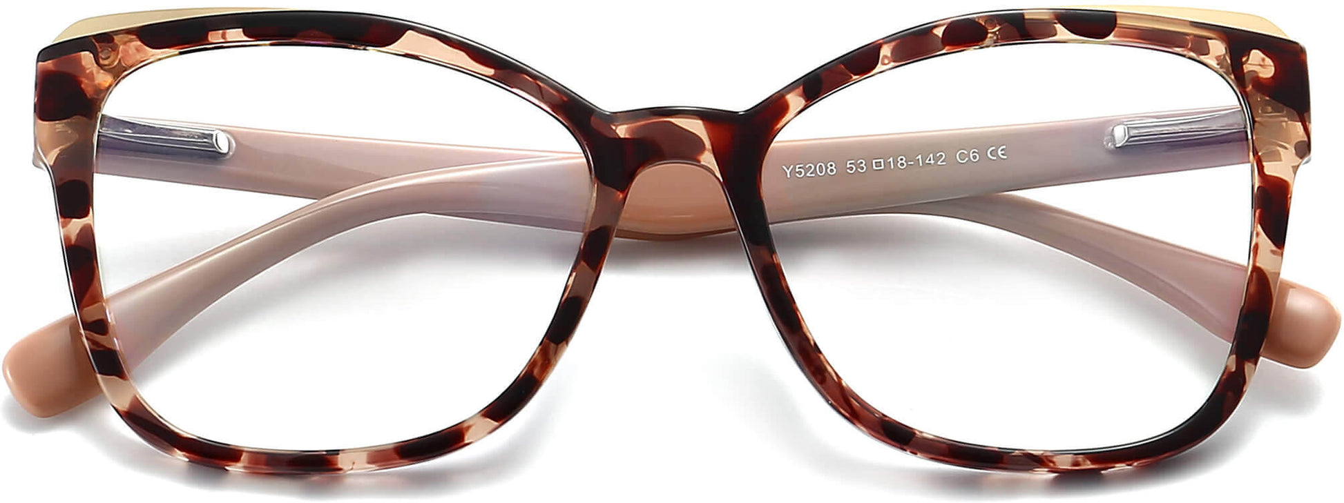 Hannah Cateye Tortoise Eyeglasses from ANRRI, closed view