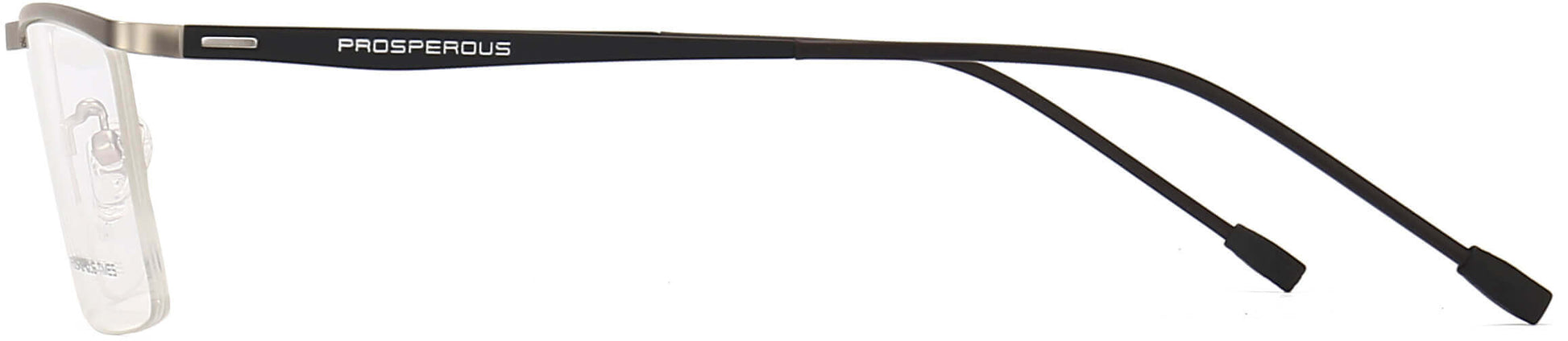 Harlan Rectangle Silver Eyeglasses from ANRRI, side view
