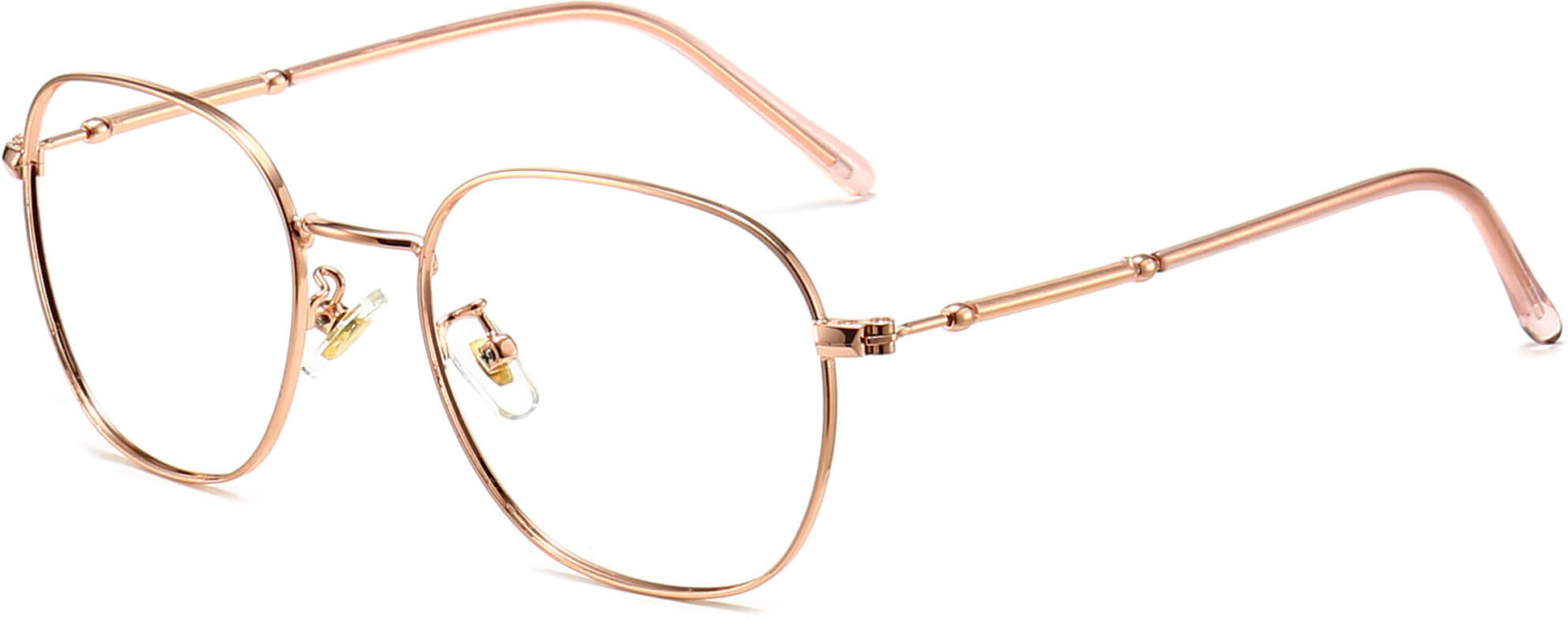 Harper Round Rose Gold Eyeglasses from ANRRI, angle view