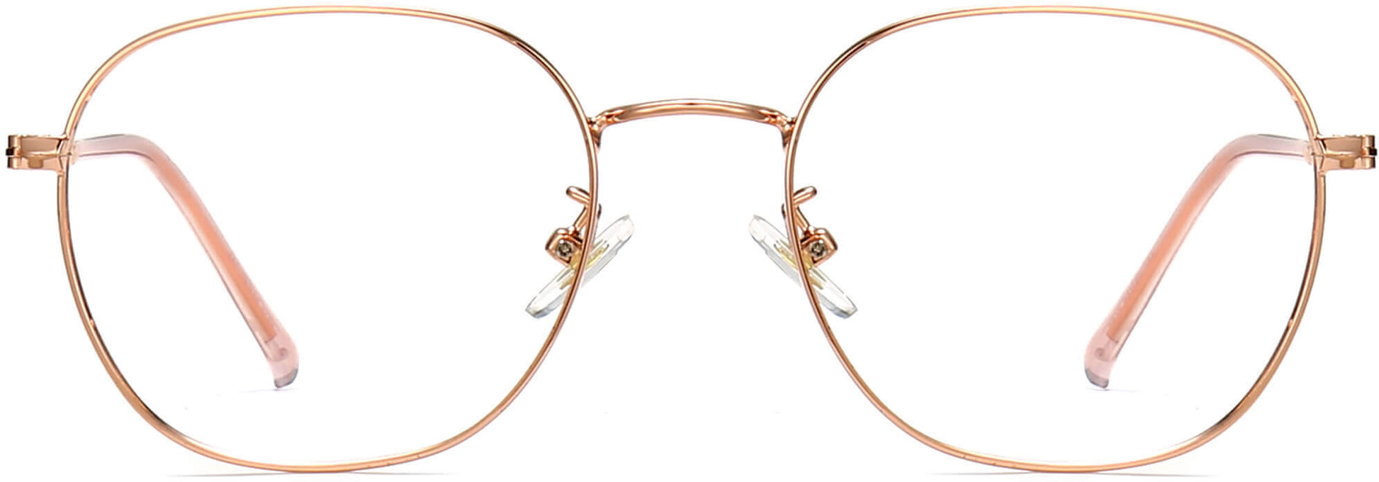 Harper Round Rose Gold Eyeglasses from ANRRI, front view