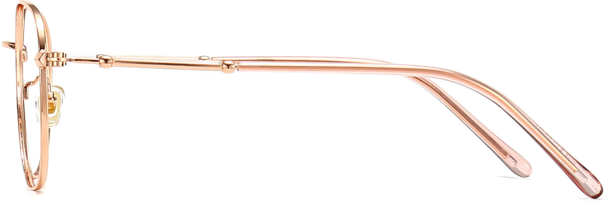 Harper Round Rose Gold Eyeglasses from ANRRI, side view