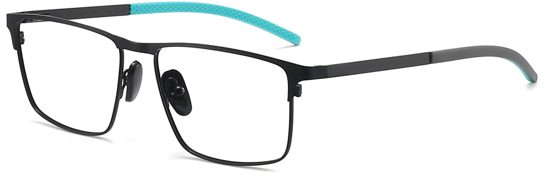 Harry Square Black Eyeglasses from ANRRI, angle view