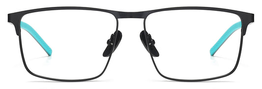 Harry Square Black Eyeglasses from ANRRI, front view