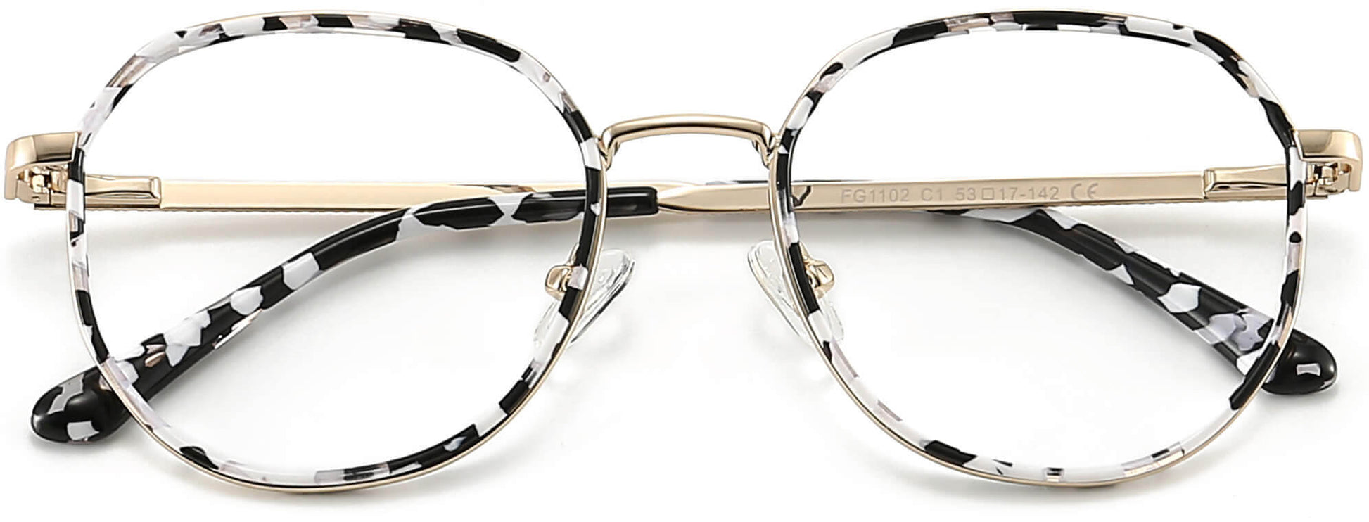 Hattie Round Tortoise Eyeglasses from ANRRI, closed view