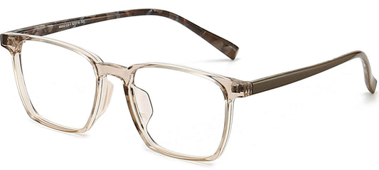 Heaven Square Brown Eyeglasses from ANRRI, angle view