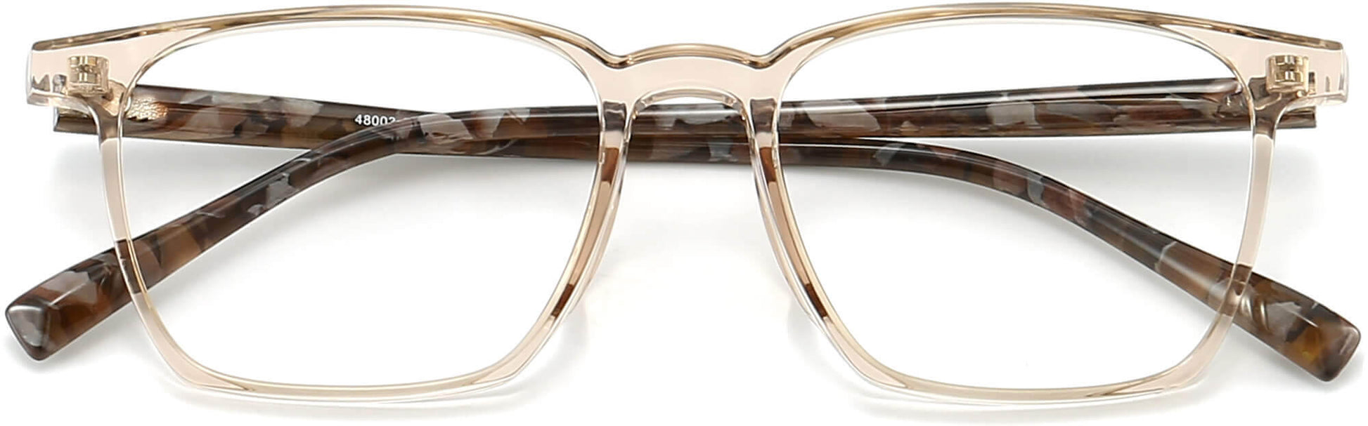 Heaven Square Brown Eyeglasses from ANRRI, closed view