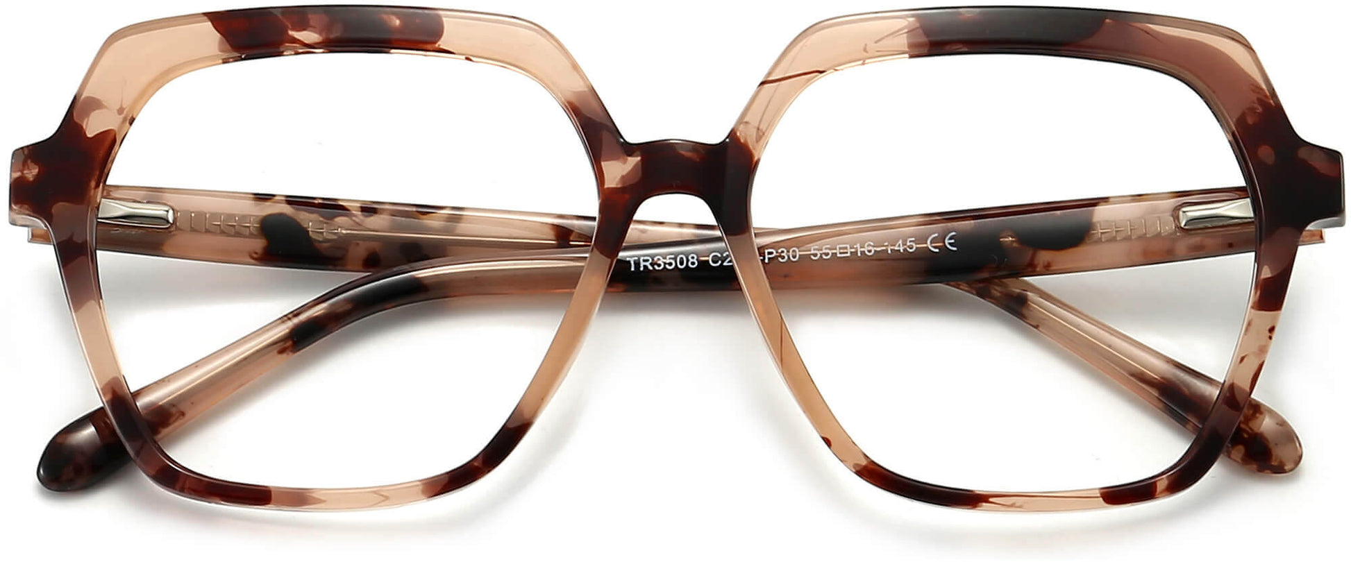 Hedy Geometric Tortoise Eyeglasses from ANRR，closed view
