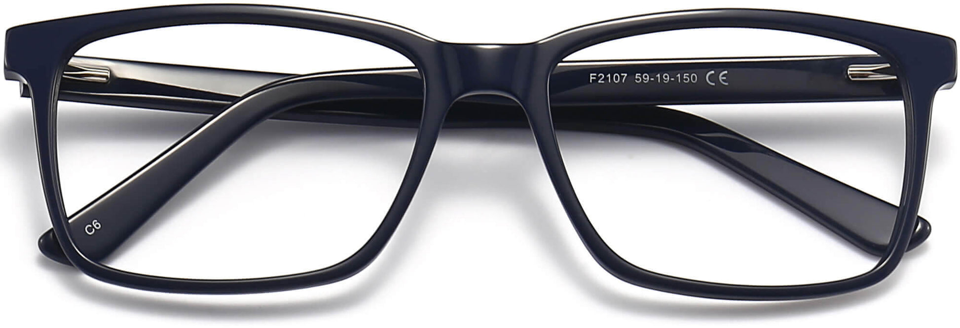 Hendrix Rectangle Black Eyeglasses from ANRRI, closed view