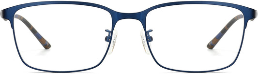 Hereford rectangle blue Eyeglasses from ANRRI, front view