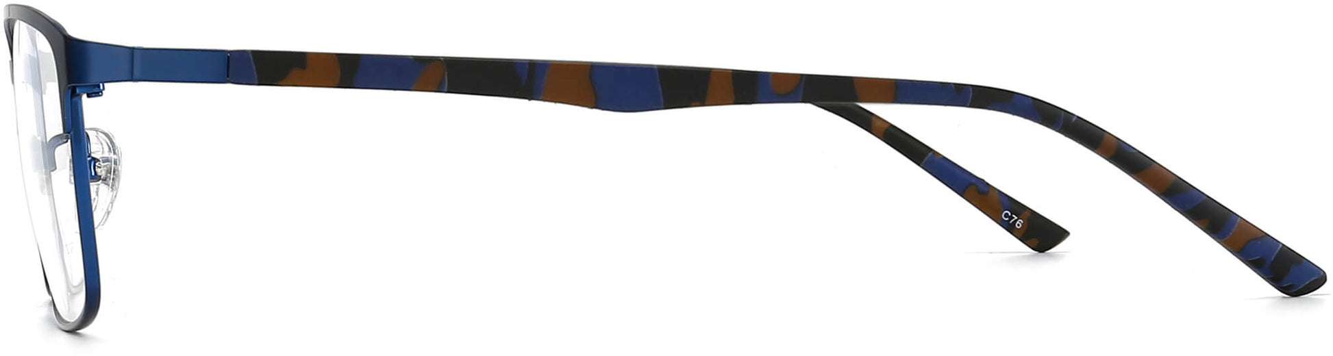 Hereford rectangle blue Eyeglasses from ANRRI, side view