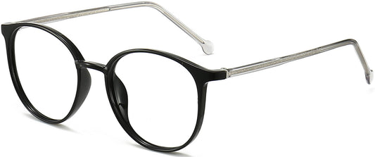 Holland Round Black Eyeglasses from ANRRI, angle view