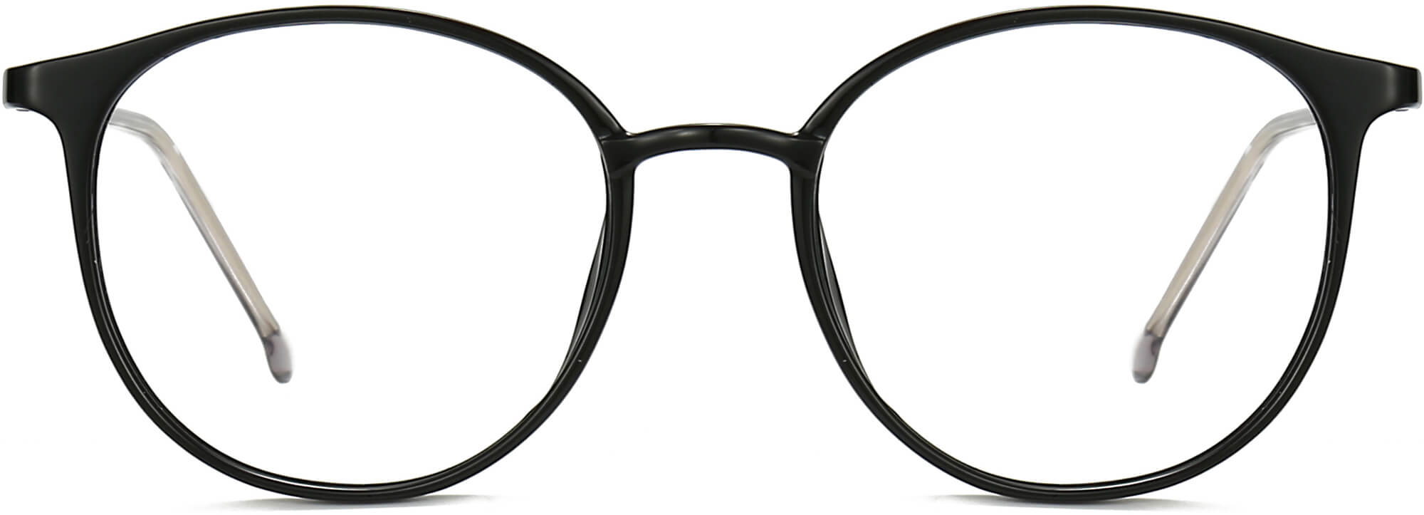 Holland Round Black Eyeglasses from ANRRI, front view