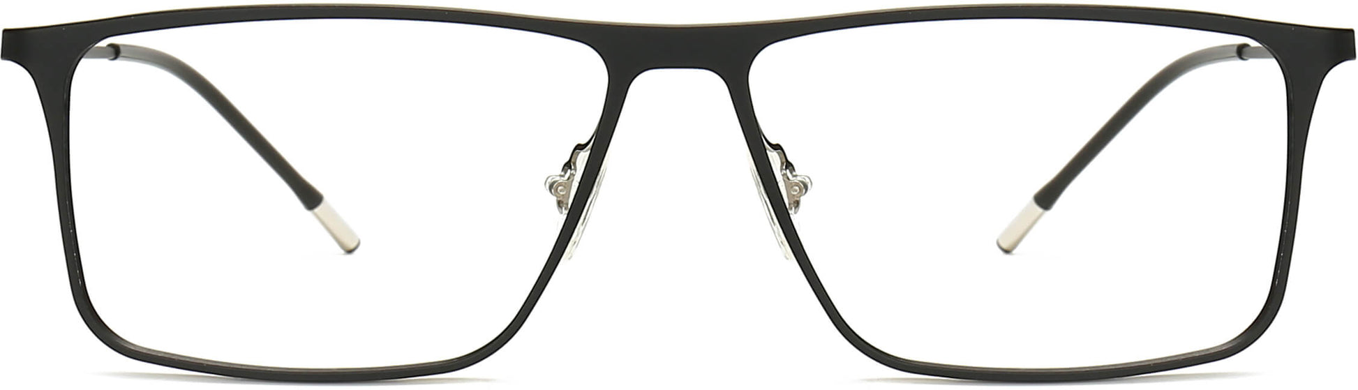 Hugh Rectangle Black Eyeglasses from ANRRI, front view