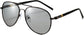 Hunter Black Stainless steel Sunglasses from ANRRI, angle view