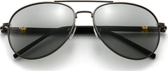 Hunter Black Stainless steel Sunglasses from ANRRI, closed view