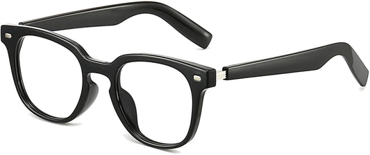 Iker Square Black Eyeglasses from ANRRI, angle view