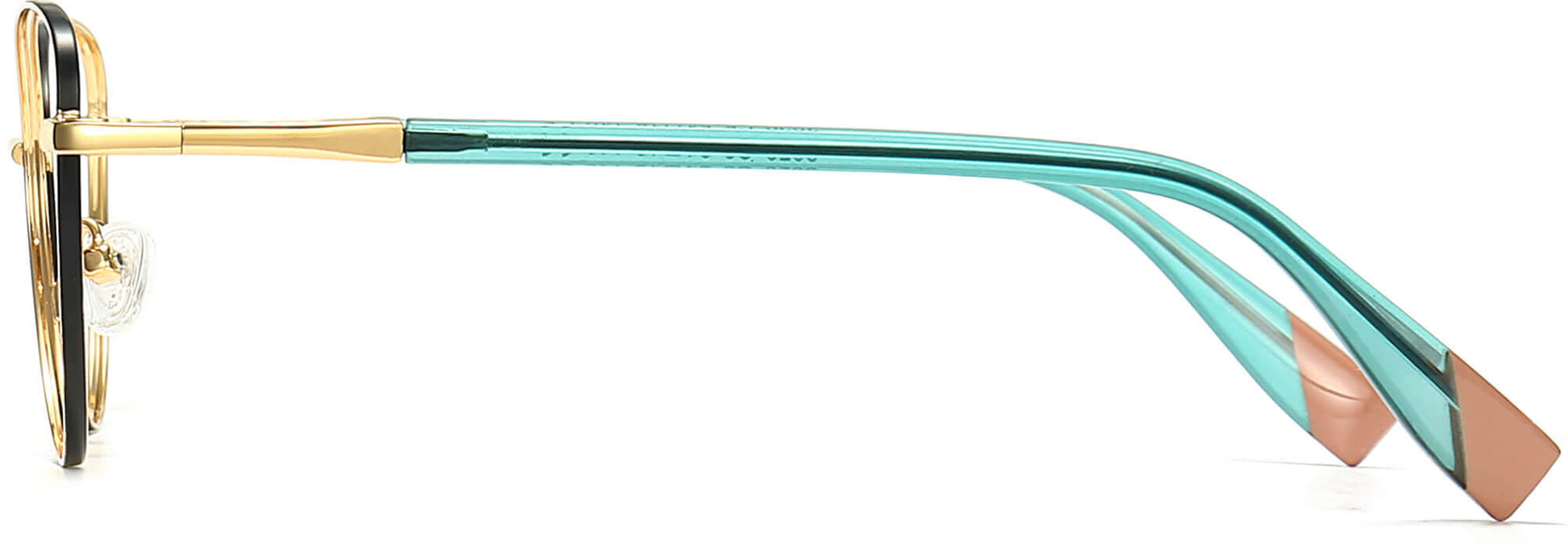 Imani Cateye Gold Eyeglasses from ANRRI, side view