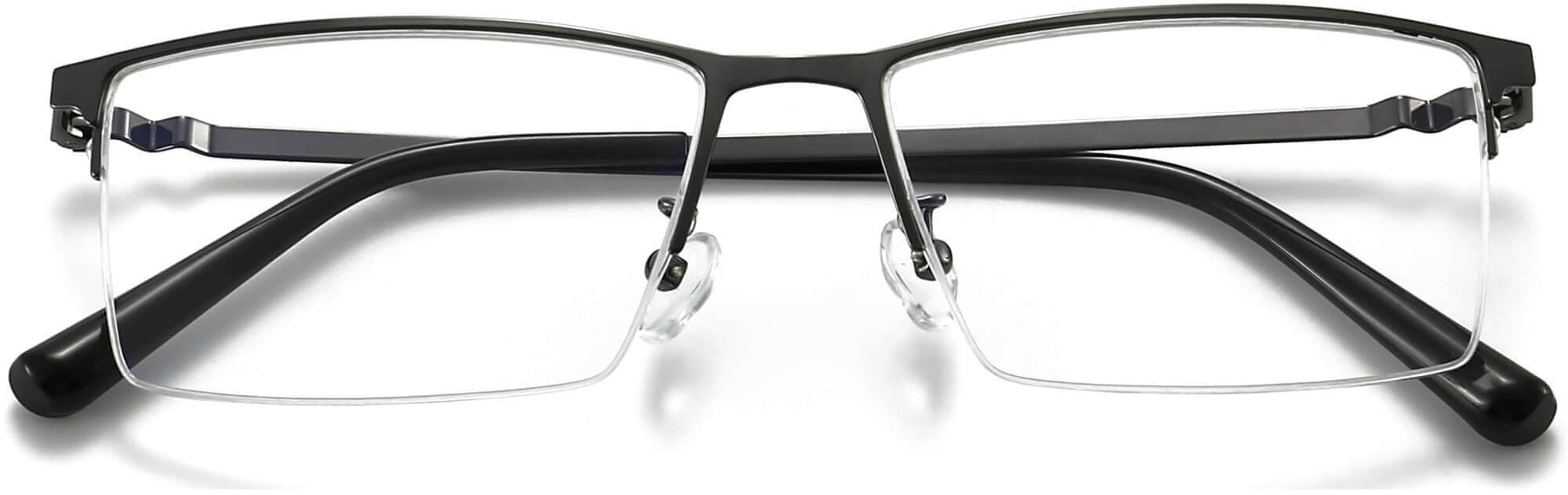 Ingemar Rectangle Black Eyeglasses from ANRRI, closed view