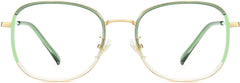 Irene Round Green Eyeglasses from ANRRI, front view