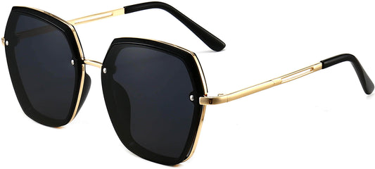 Iris Black Plastic Sunglasses from ANRRI, angle view