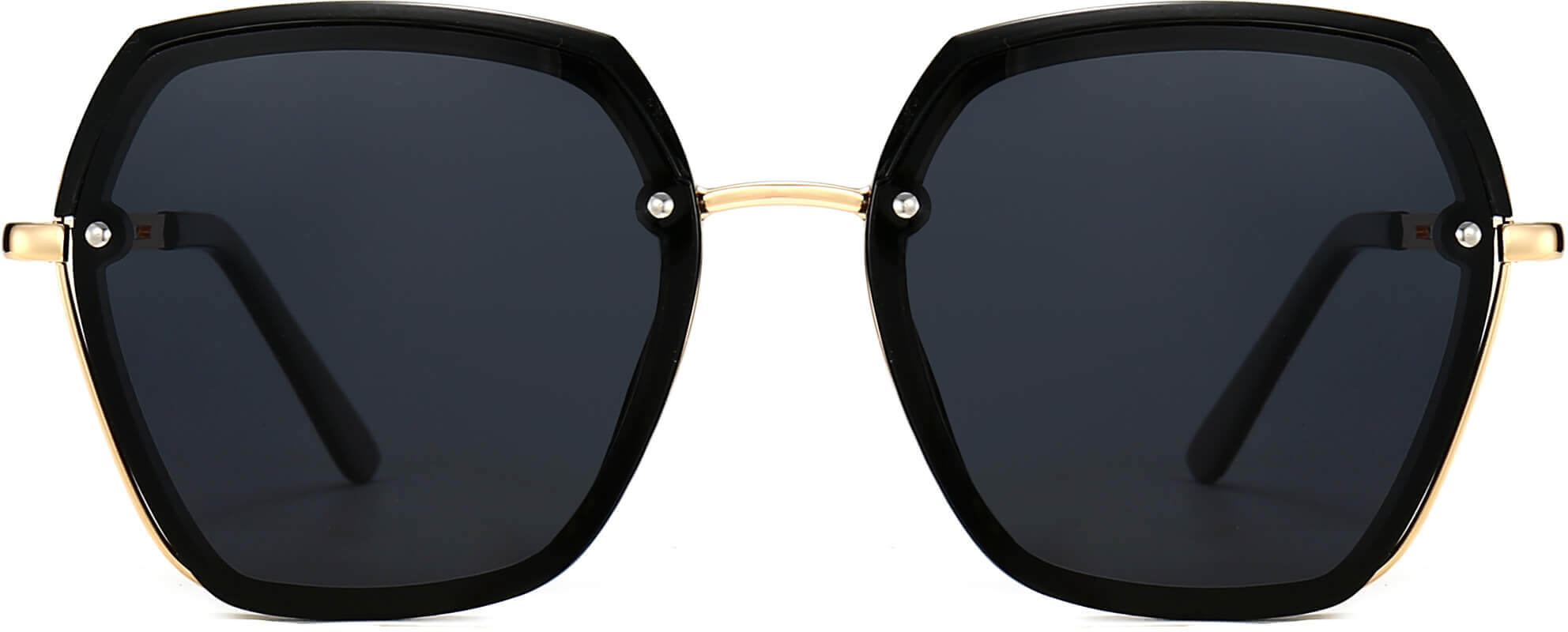 Iris Black Plastic Sunglasses from ANRRI, front view