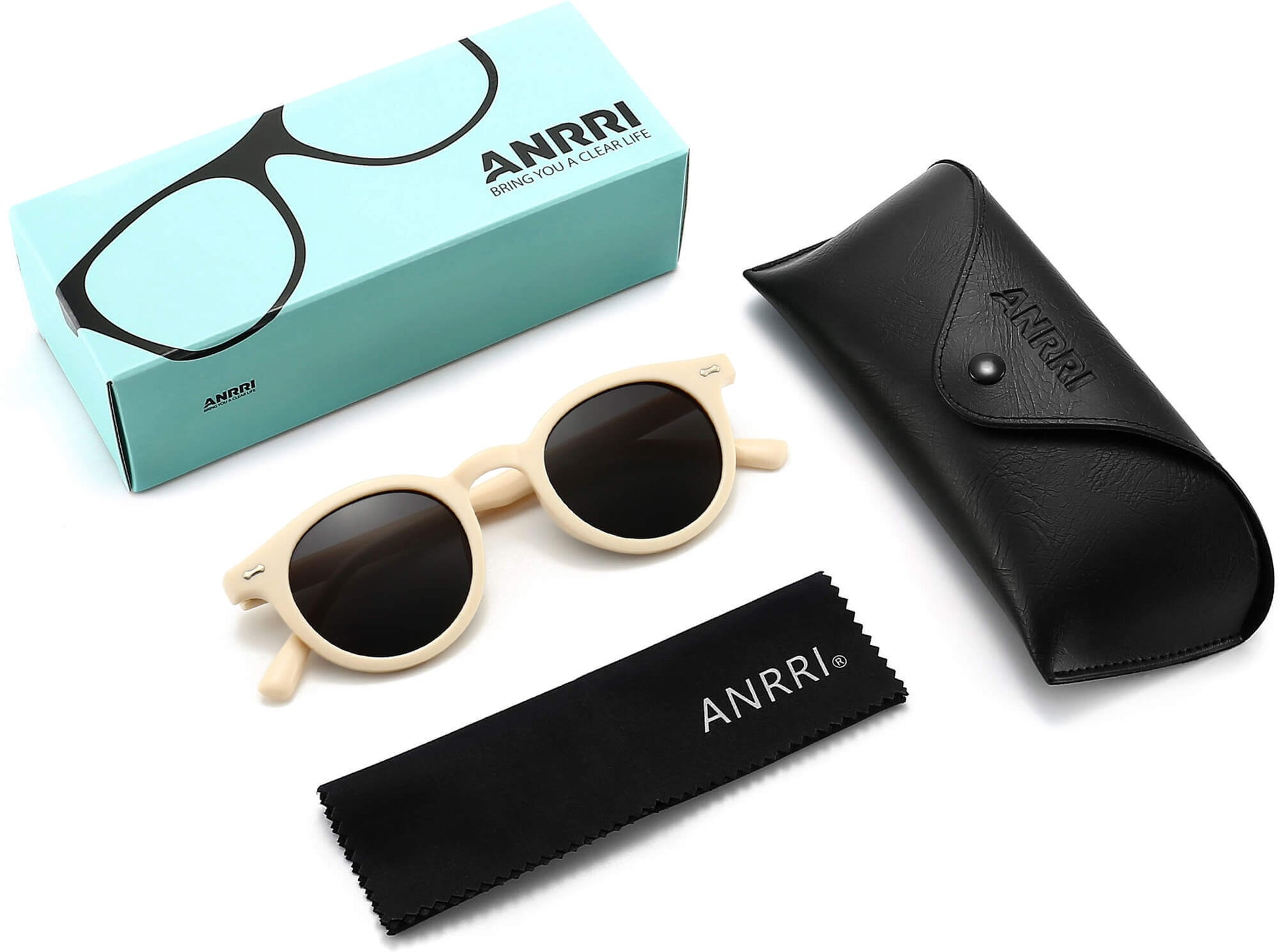 Isaac White Plastic Sunglasses with Accessories from ANRRI