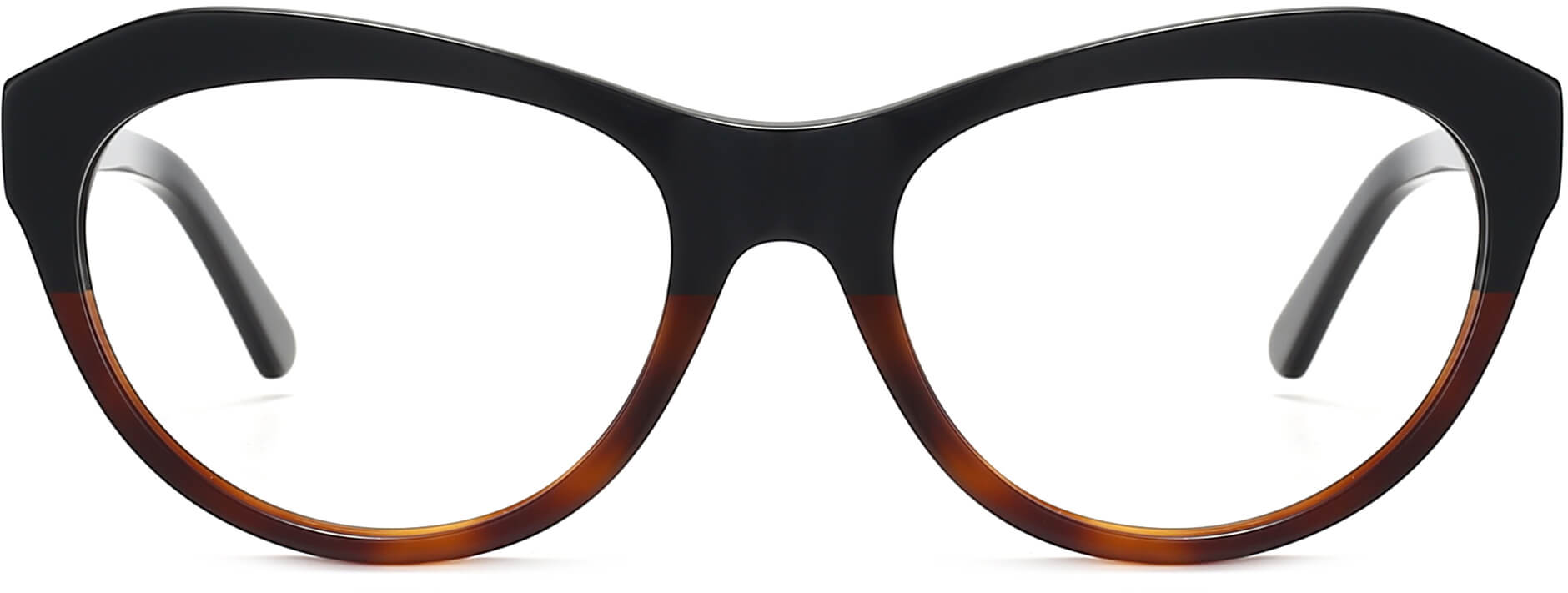 Itzayana Cateye Black Eyeglasses from ANRRI, front view