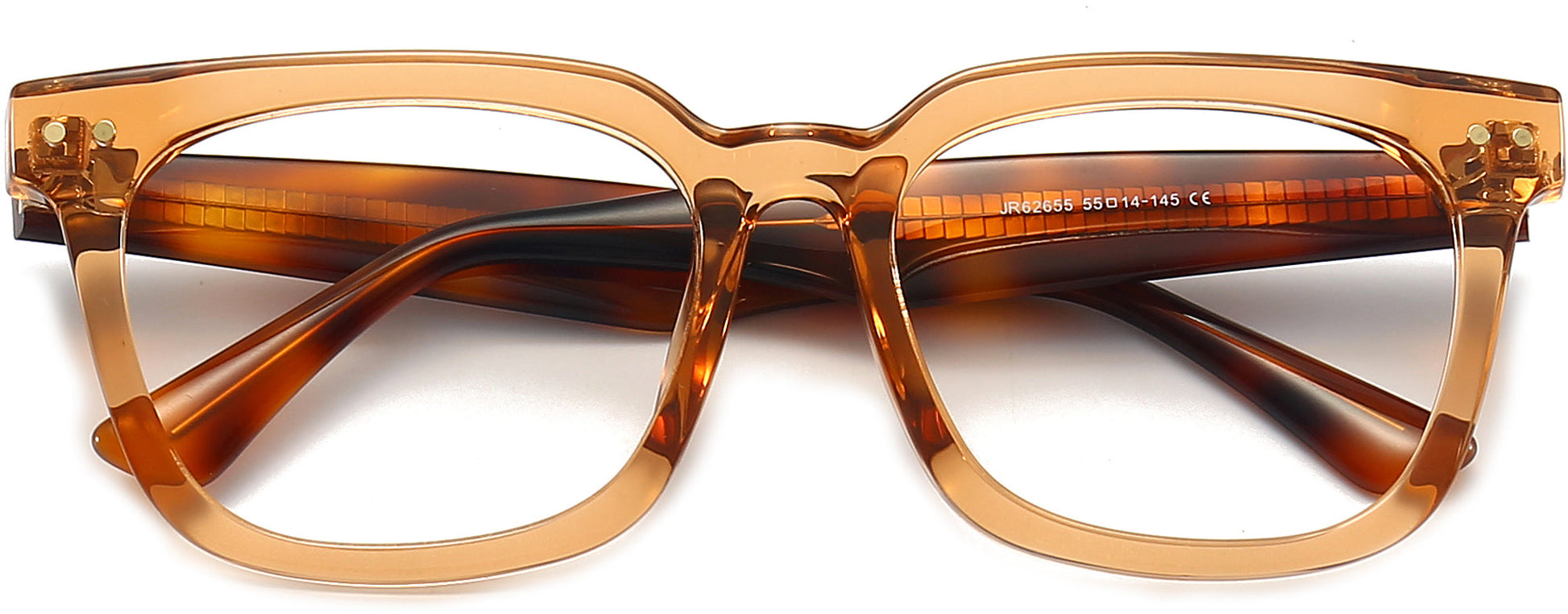 Ivanna Square Brown Eyeglasses from ANRRI, closed view