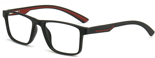 Izaiah Rectangle Black Red Eyeglasses from ANRRI