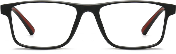 Izaiah Rectangle Black Red Eyeglasses from ANRRI