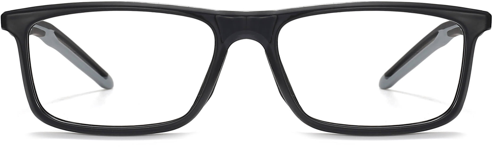 Jagger Rectangle Black Eyeglasses from ANRRI, front view