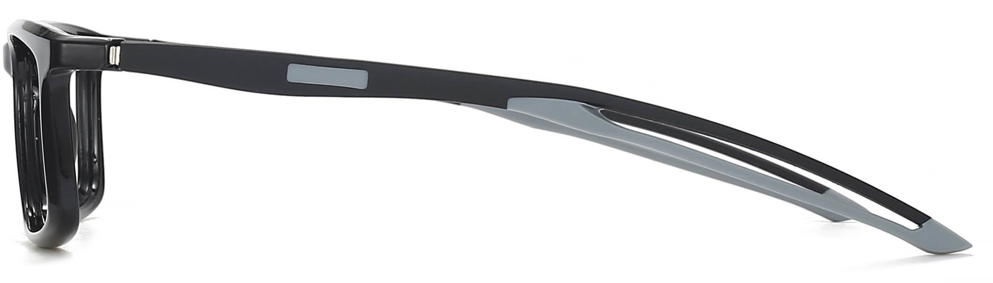 Jagger Rectangle Black Eyeglasses from ANRRI, side view