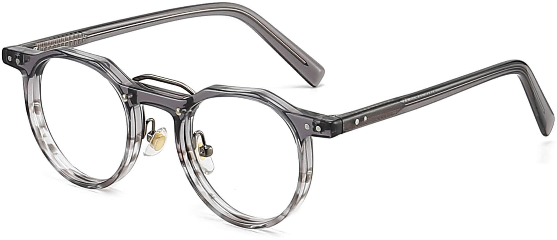 Jaiden Geometric Gray Eyeglasses from ANRRI, angle view