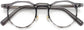 Jaiden Geometric Gray Eyeglasses from ANRRI, closed view