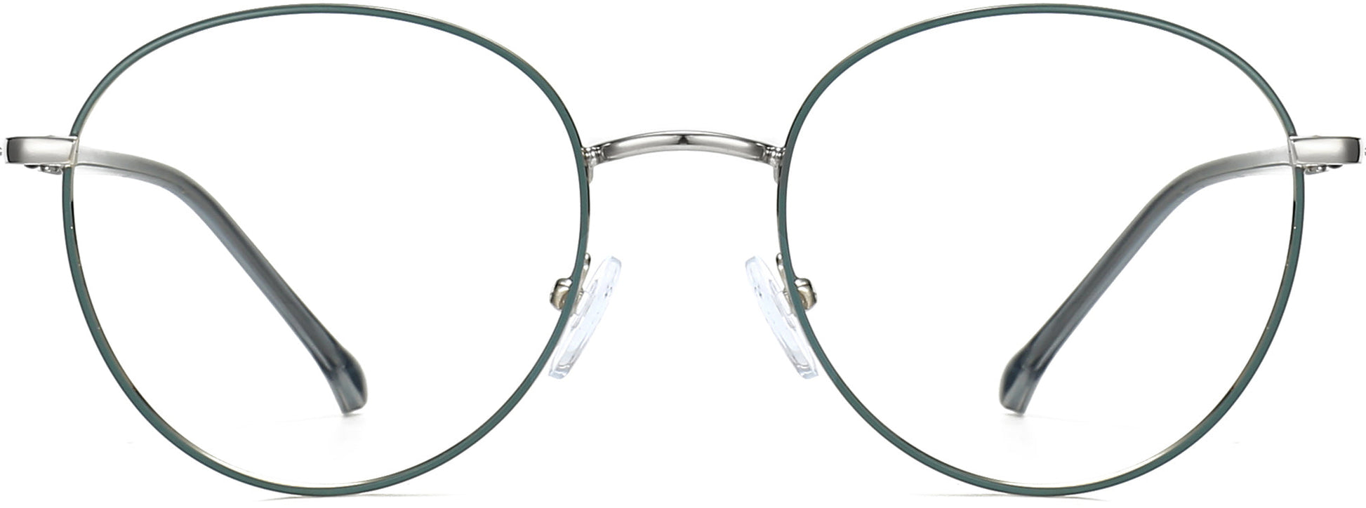 Jamari Round Silver Eyeglasses from ANRRI, front view