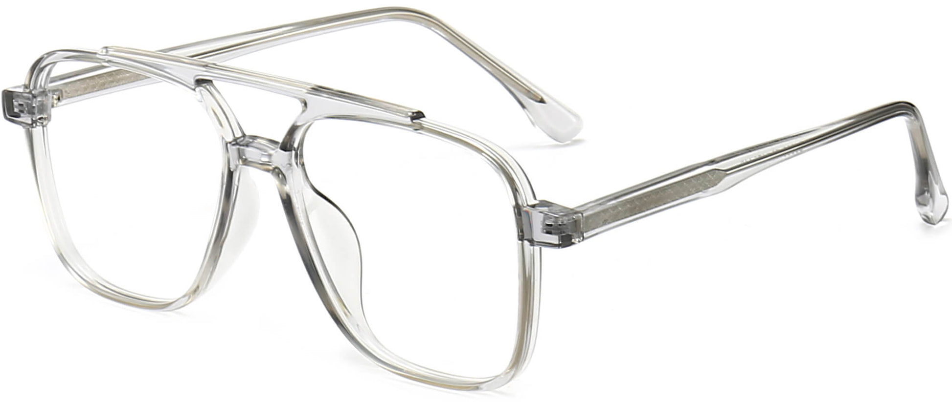 Jamir Square Gray Eyeglasses from ANRRI, angle view