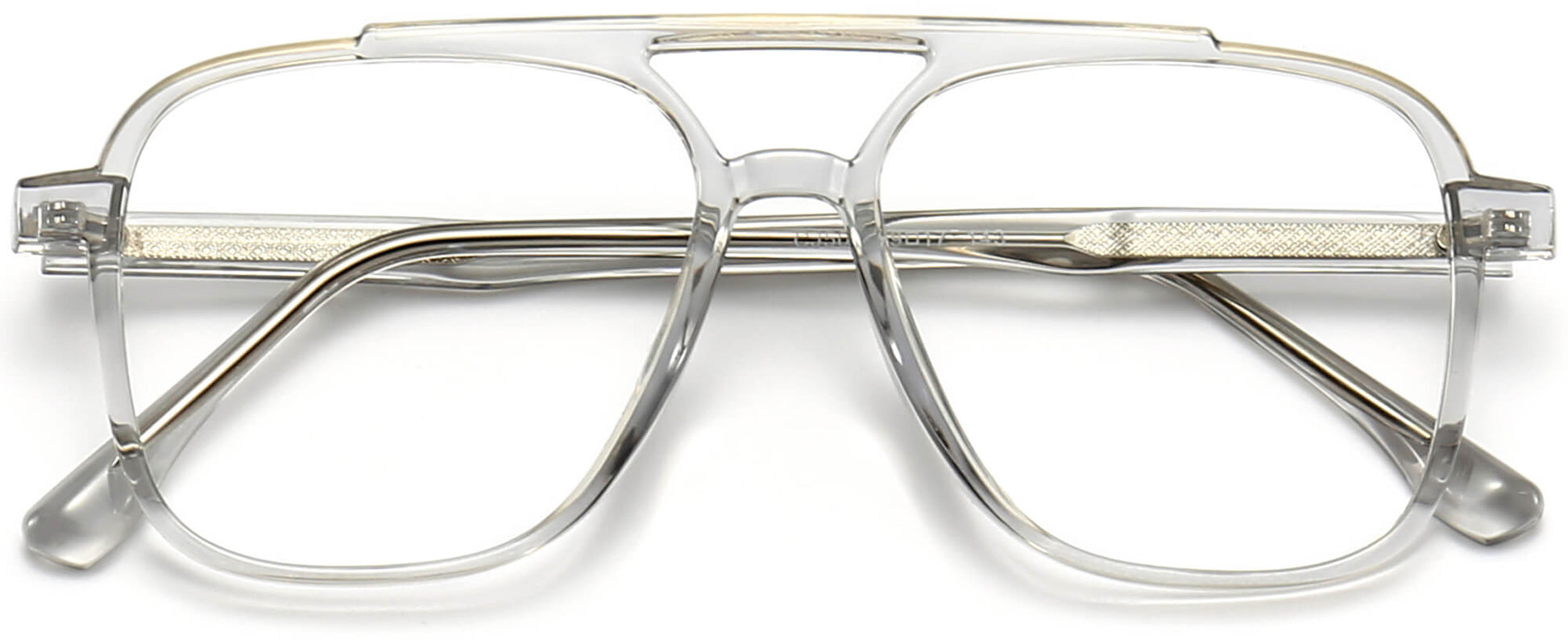 Jamir Square Gray Eyeglasses from ANRRI, closed view