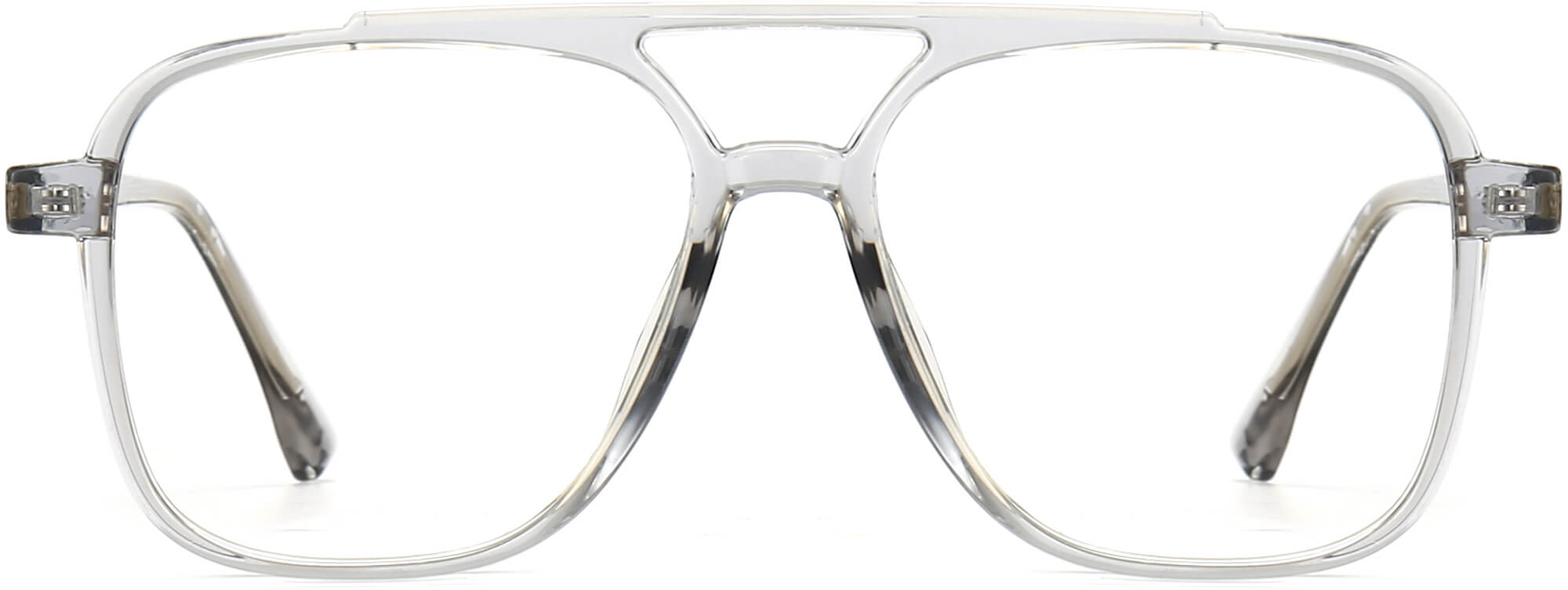 Jamir Square Gray Eyeglasses from ANRRI, front view