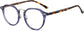 Jaq Round Blue Eyeglasses from ANRRI, angle view