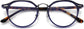 Jaq Round Blue Eyeglasses from ANRRI, closed view