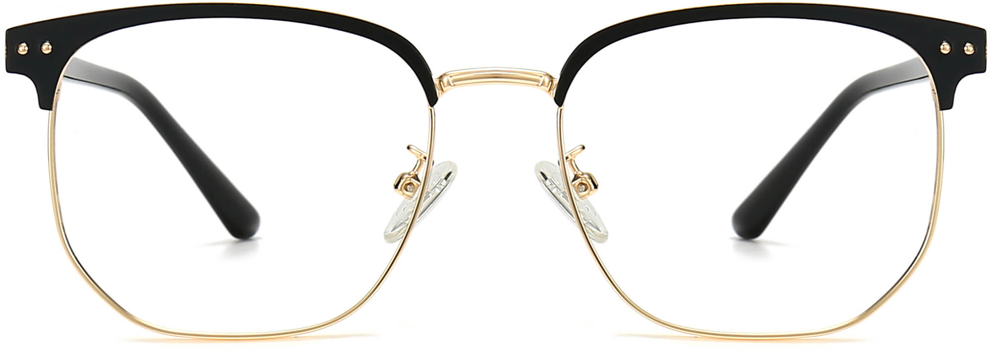 Jasiah Browline Black Eyeglasses from ANRRI, front view