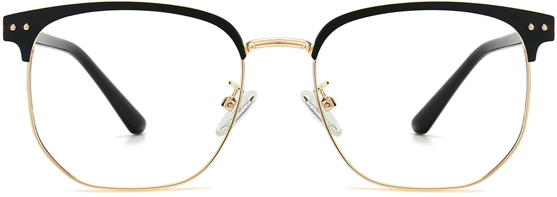 Jasiah Browline Black Eyeglasses from ANRRI, front view